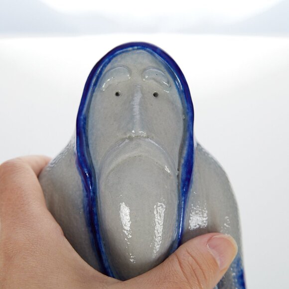 Eldreth Pottery Salt Glaze Santa Blue Stoneware 9” Father Christmas Signed 2011 - Picture 7 of 10